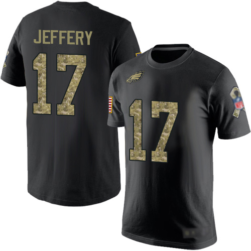 Men Philadelphia Eagles #17 Alshon Jeffery Black Camo Salute to Service NFL T Shirt->philadelphia eagles->NFL Jersey